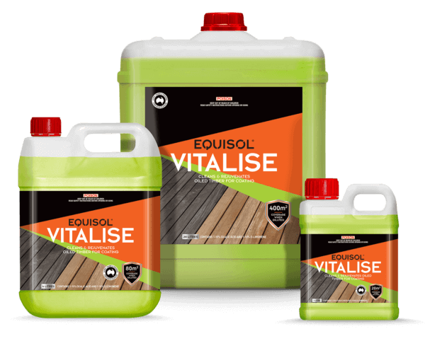 Equisol Vitalise cleans and rejuvenate exterior timber