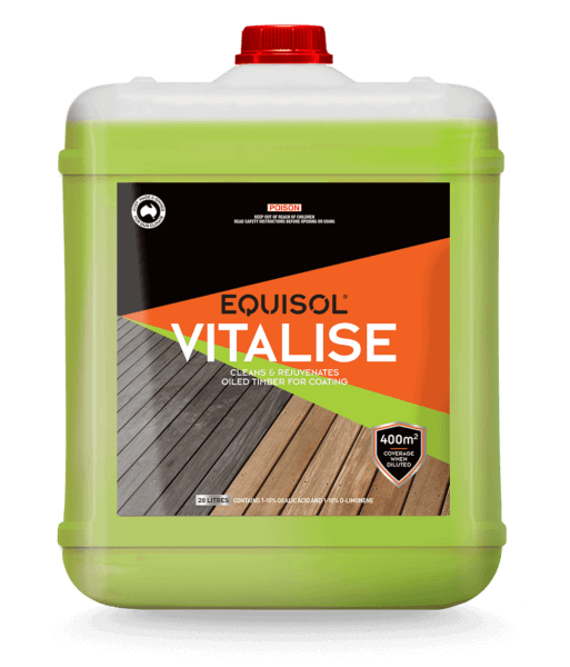 Equisol Vitalise cleans and rejuvenate exterior timber